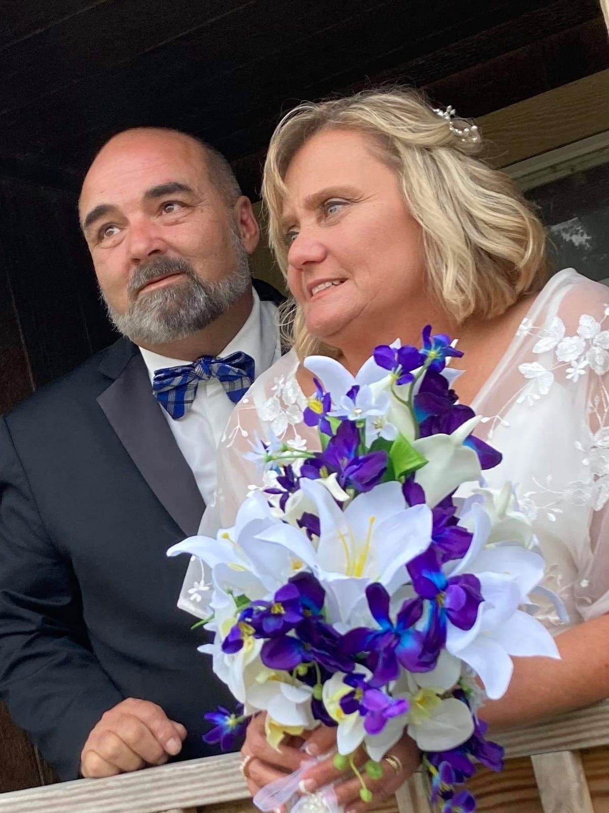 Dannie and Becky Hoffer, the owners of DnB Barn, on their wedding day
